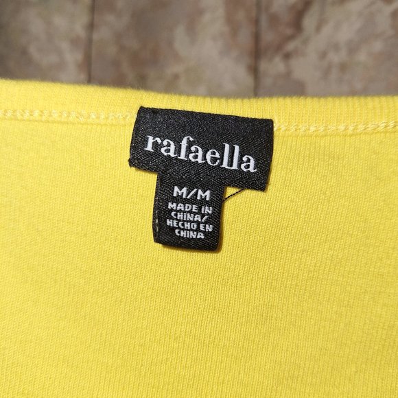 Rafaella yellow cotton s/s round neck tee size Medium - Picture 5 of 6